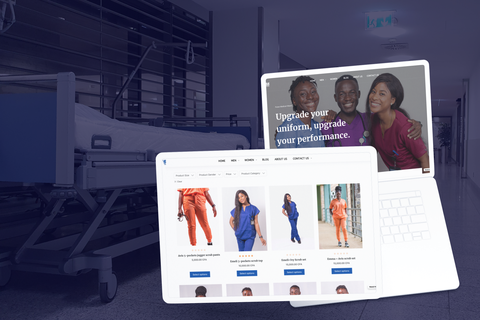 Pulse medical wears mockups on lambdaa poster