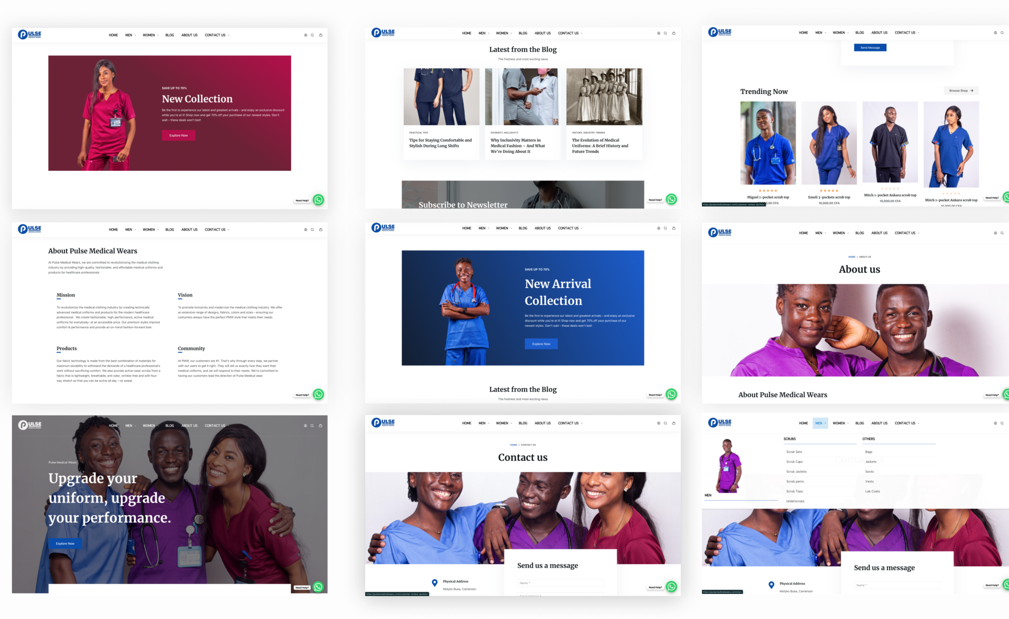 pulse screenshots of elegant pages done by lambdaa