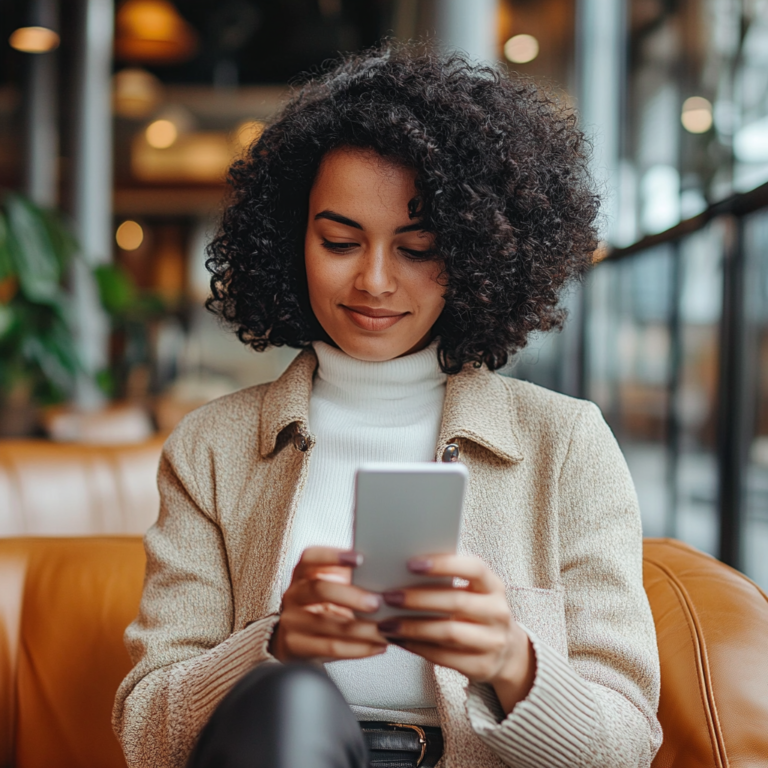 Business woman using Lambdaa Services